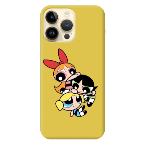 Apple iPhone 13 Pro Max Powerpuff Yellow Colored Silicone TPU Θήκη
