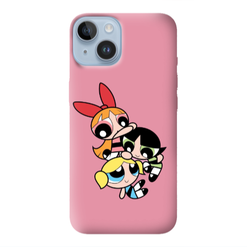 Apple iPhone 14  Powerpuff Pink Colored Silicone TPU Θήκη