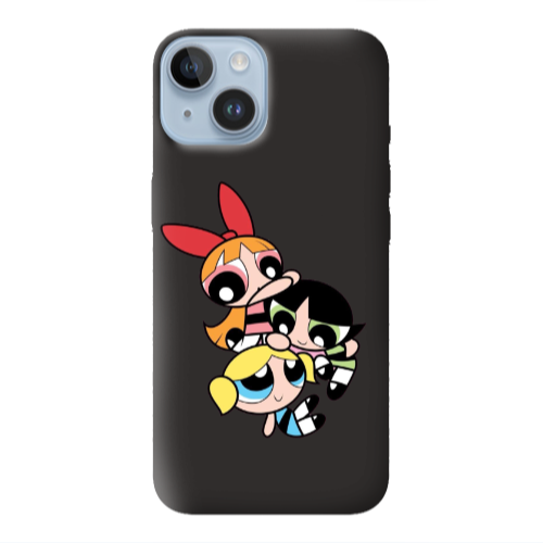 Apple iPhone 14  Powerpuff Black Colored Silicone TPU Θήκη