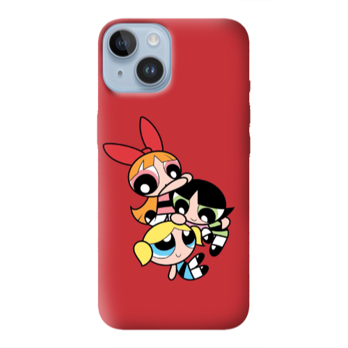 Apple iPhone 14 Plus Powerpuff Red Colored Silicone TPU Θήκη