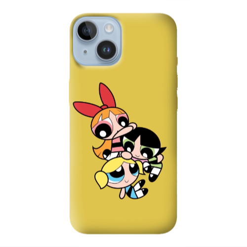 Apple iPhone 14 Plus Powerpuff Yellow Colored Silicone TPU Θήκη