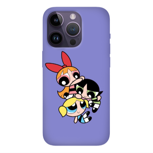 Apple iPhone 14 Pro  Powerpuff Purple Colored Silicone TPU Θήκη