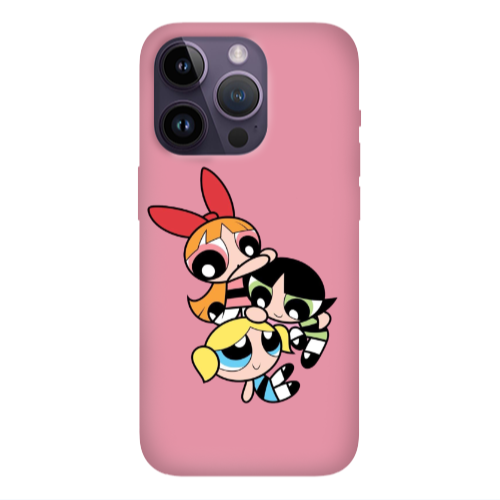 Apple iPhone 14 Pro  Powerpuff Pink Colored Silicone TPU Θήκη