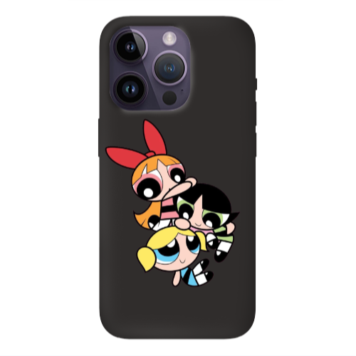 Apple iPhone 14 Pro  Powerpuff Black Colored Silicone TPU Θήκη