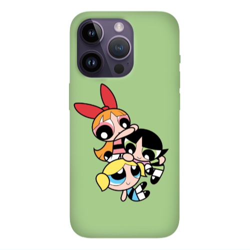 Apple iPhone 14 Pro Max Powerpuff Light Green Colored Silicone TPU Θήκη
