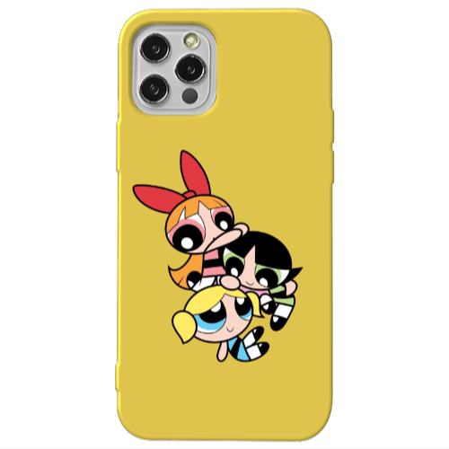 Apple iPhone 12 Pro Powerpuff Yellow Colored Silicone TPU Θήκη