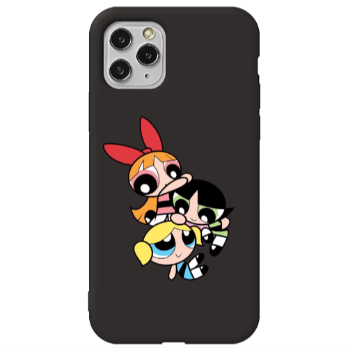 Apple iPhone 11 Pro Max Powerpuff Black Colored Silicone TPU Θήκη