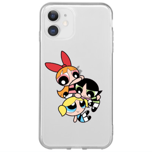Apple iPhone 12 Mini Powerpuff Transparent Silicone TPU Θήκη