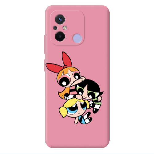 Xiaomi Redmi 12C Powerpuff Pink Colored Silicone TPU Θήκη