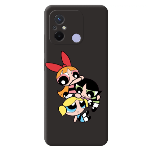 Xiaomi Redmi 12C Powerpuff Black Colored Silicone TPU Θήκη
