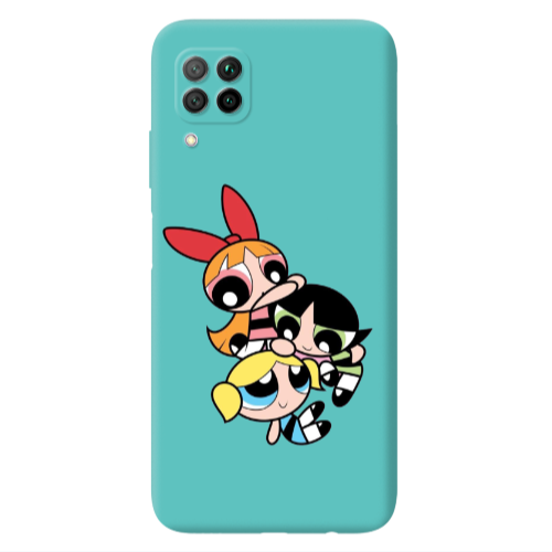 Huawei P40 Lite Powerpuff Turquoise Colored Silicone TPU Θήκη