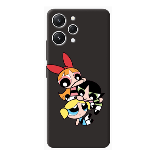 Xiaomi Redmi 12 Powerpuff Black Colored Silicone TPU Θήκη