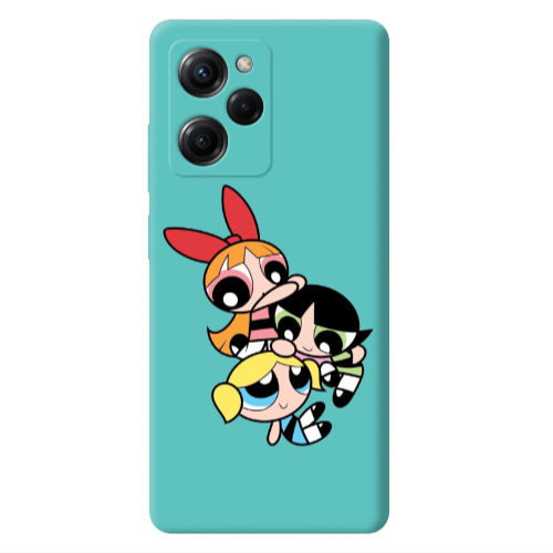 Xiaomi Poco X5 Pro Powerpuff Turquoise Colored Silicone TPU Θήκη