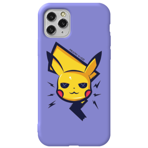 Apple iPhone 11 Pro Pikachu Purple Colored Silicone TPU Θήκη