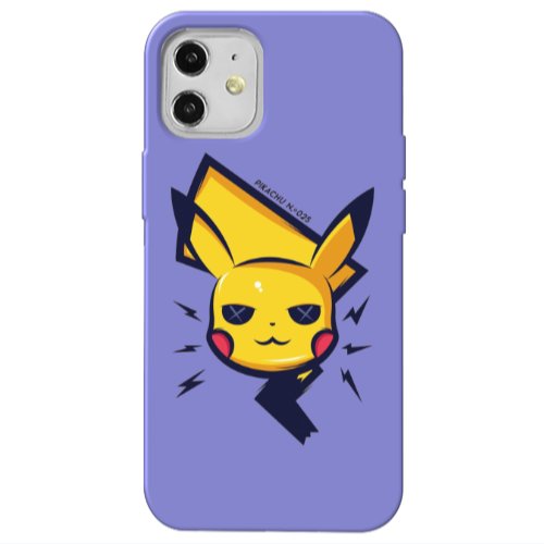 Apple iPhone 12 Pikachu Purple Colored Silicone TPU Θήκη