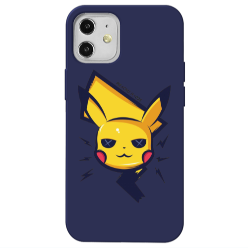 Apple iPhone 12 Pikachu Dark blue Colored Silicone TPU Θήκη