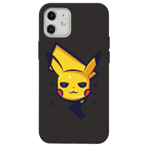 Apple iPhone 12 Pikachu Black Colored Silicone TPU Θήκη