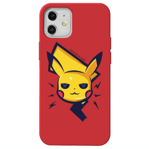 Apple iPhone 12 Pikachu Red Colored Silicone TPU Θήκη