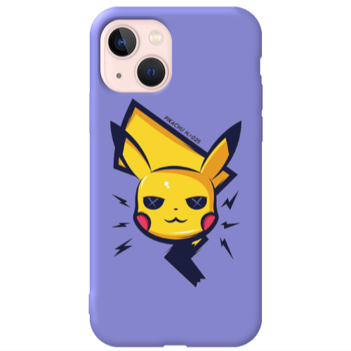 Apple iPhone 13 Pikachu Purple Colored Silicone TPU Θήκη