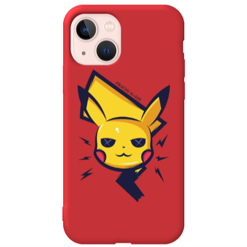 Apple iPhone 13 Pikachu Red Colored Silicone TPU Θήκη