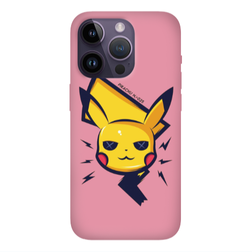 Apple iPhone 14 Pro Max Pikachu Pink Colored Silicone TPU Θήκη