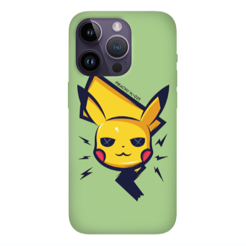 Apple iPhone 14 Pro Max Pikachu Light Green Colored Silicone TPU Θήκη