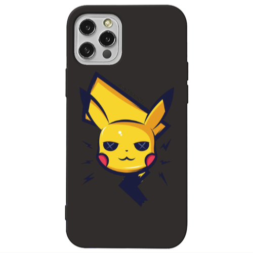 Apple iPhone 12 Pro Pikachu Black Colored Silicone TPU Θήκη