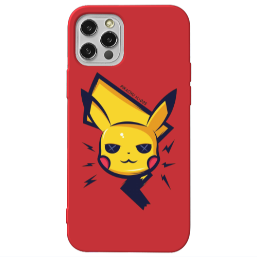 Apple iPhone 12 Pro Max Pikachu Red Colored Silicone TPU Θήκη