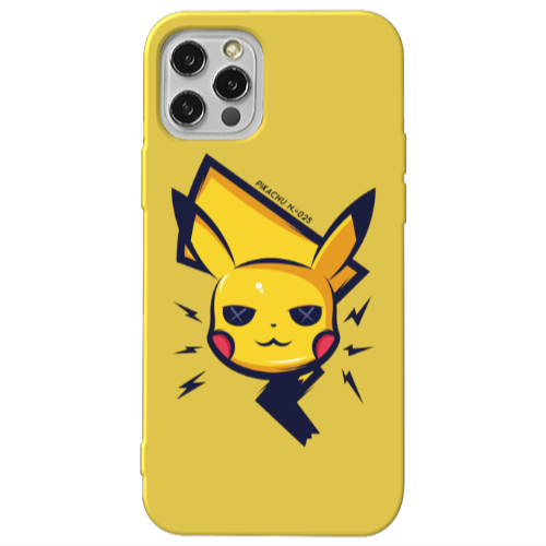 Apple iPhone 12 Pro Max Pikachu Yellow Colored Silicone TPU Θήκη