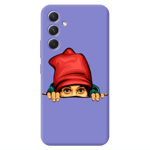 Samsung A36 Hidden Girl Purple Colored Silicone TPU Θήκη
