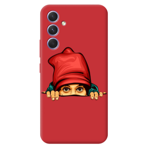 Samsung A56 Hidden Girl Red Colored Silicone TPU Θήκη