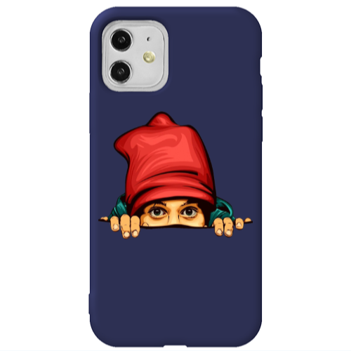 Apple iPhone 11  Hidden Girl Dark blue Colored Silicone TPU Θήκη