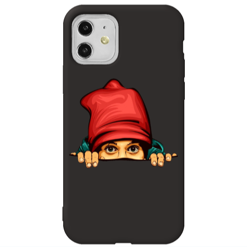 Apple iPhone 11  Hidden Girl Black Colored Silicone TPU Θήκη