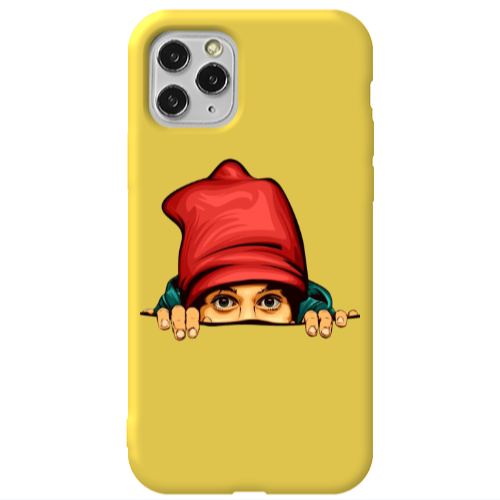 Apple iPhone 11 Pro Hidden Girl Yellow Colored Silicone TPU Θήκη