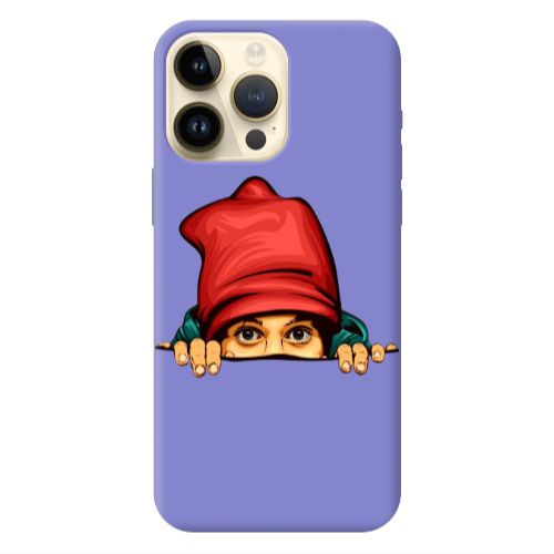 Apple iPhone 13 Pro Max Hidden Girl Purple Colored Silicone TPU Θήκη