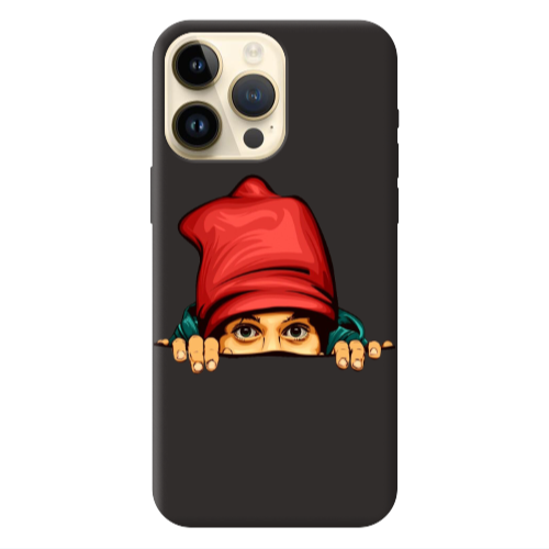Apple iPhone 13 Pro Max Hidden Girl Black Colored Silicone TPU Θήκη