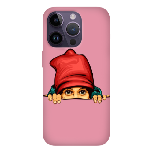 Apple iPhone 14 Pro  Hidden Girl Pink Colored Silicone TPU Θήκη