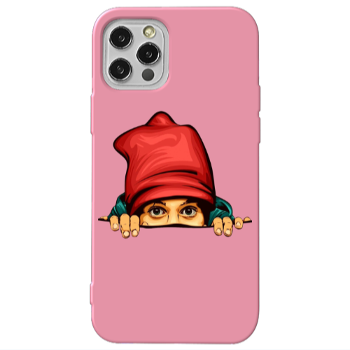 Apple iPhone 13 Pro Hidden Girl Pink Colored Silicone TPU Θήκη