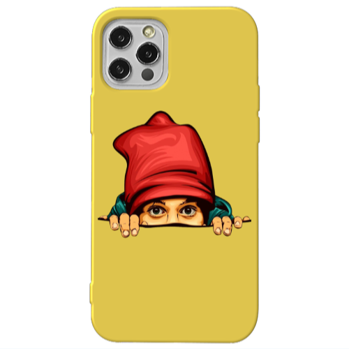 Apple iPhone 13 Pro Hidden Girl Yellow Colored Silicone TPU Θήκη