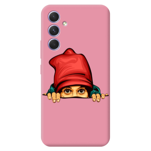 Samsung A54 Hidden Girl Pink Colored Silicone TPU Θήκη