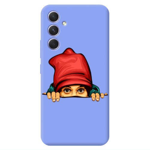 Samsung A54 Hidden Girl Light Purple Colored Silicone TPU Θήκη