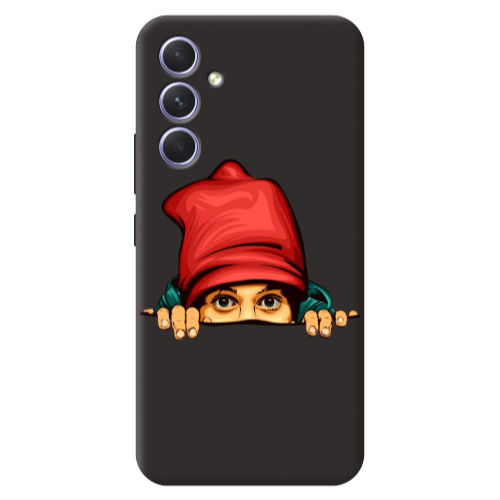 Samsung A54 Hidden Girl Black Colored Silicone TPU Θήκη