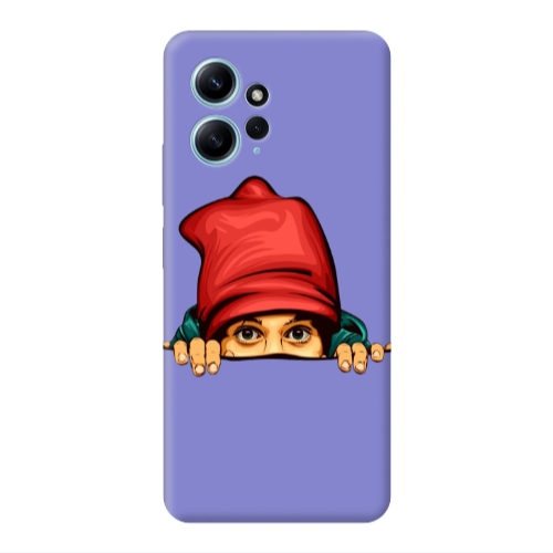 Xiaomi Redmi Note 12 4G Hidden Girl Purple Colored Silicone TPU Θήκη