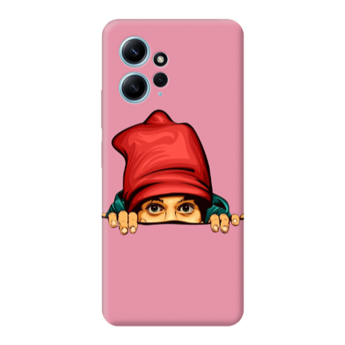 Xiaomi Redmi Note 12 4G Hidden Girl Pink Colored Silicone TPU Θήκη