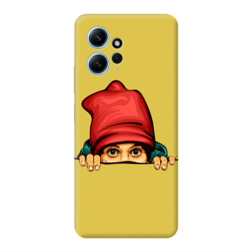 Xiaomi Redmi Note 12 4G Hidden Girl Yellow Colored Silicone TPU Θήκη