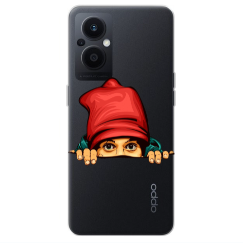 Oppo Reno 7 Lite Hidden Girl Transparent Silicone TPU Θήκη