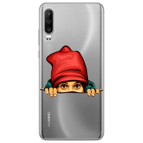 Huawei P30 Hidden Girl Transparent Silicone TPU Θήκη