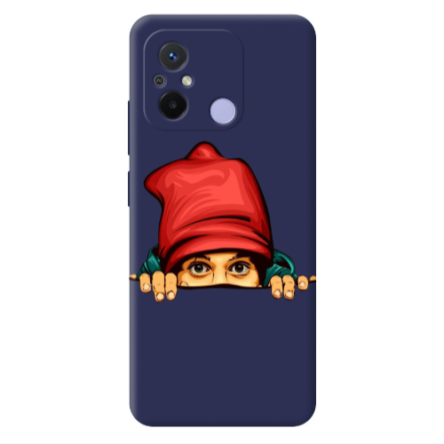 Xiaomi Redmi 12C Hidden Girl Dark blue Colored Silicone TPU Θήκη