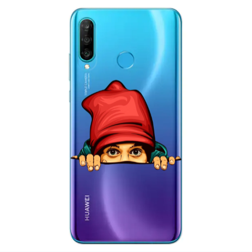 Huawei P30 Lite Hidden Girl Transparent Silicone TPU Θήκη
