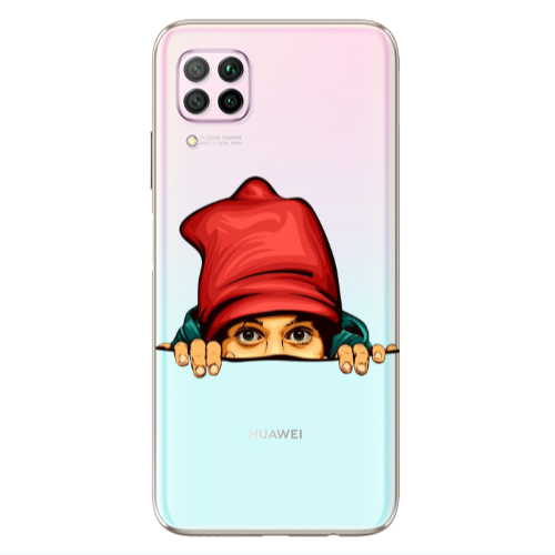 Huawei P40 Lite Hidden Girl Transparent Silicone TPU Θήκη
